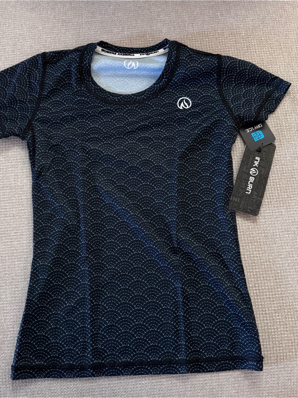 Inknburn Women's Navy Patterned Active Tee XXS